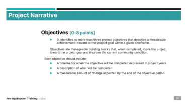 Pre-Application 3: Objectives